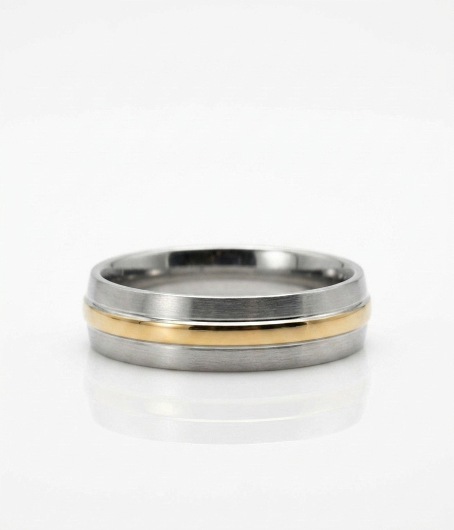 Men’s Two-Tone Offset Band Ring