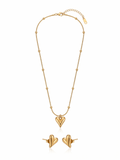 Radiant Molten Gold Heart Jewelry Set - 18K Gold Plated