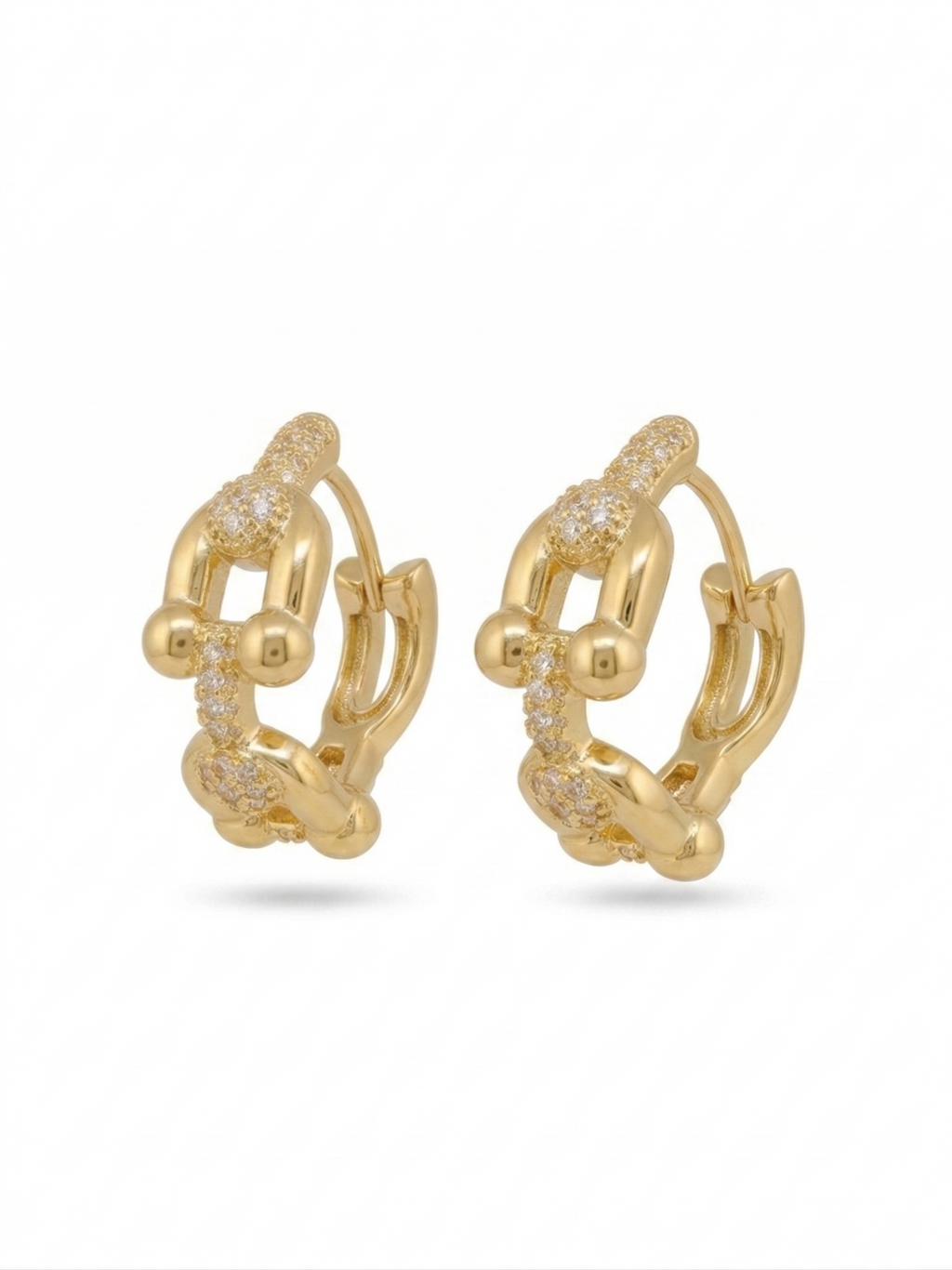 Pavé Huggie Hoops - 18K Gold Plated