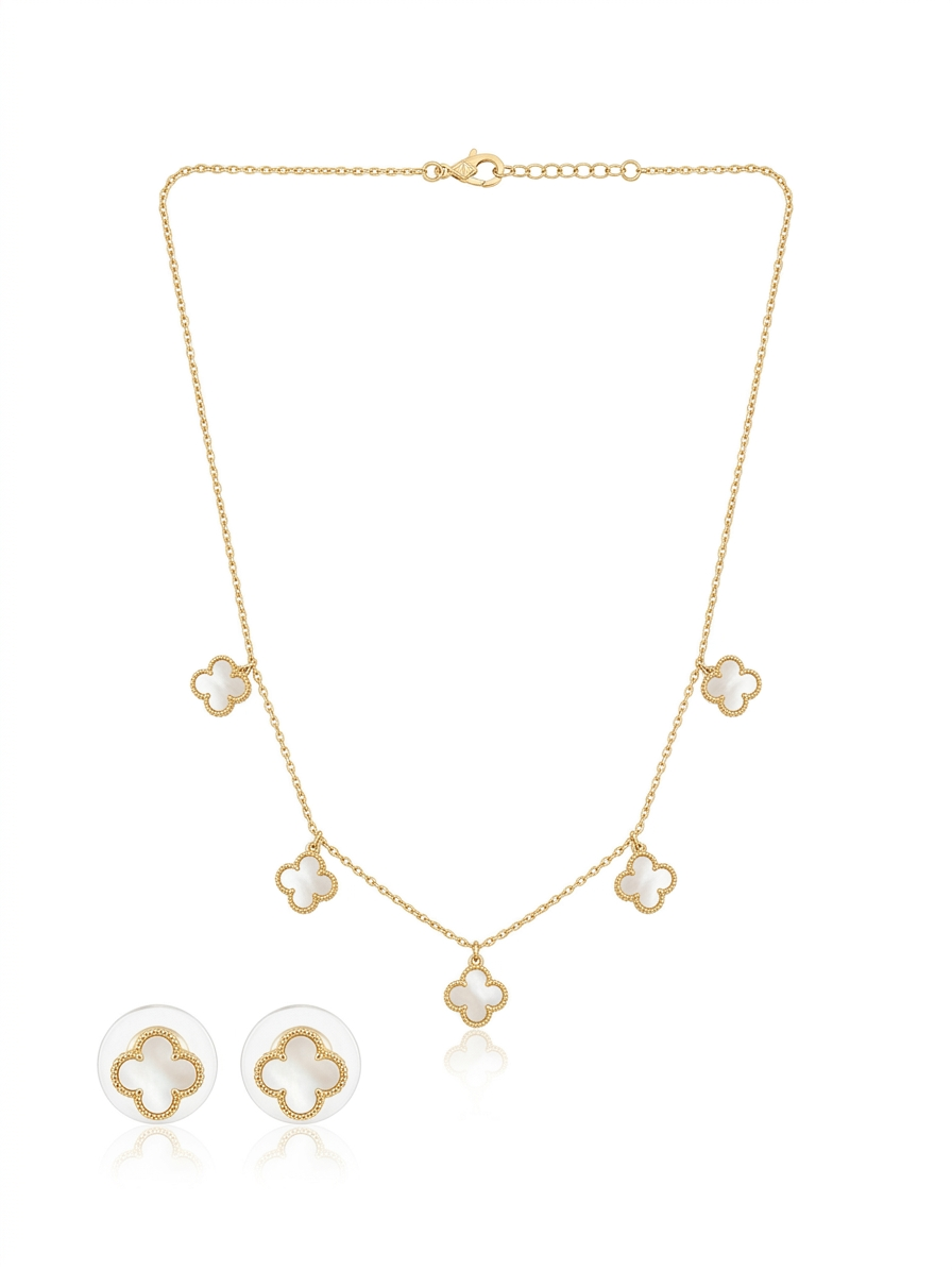 Elegant Clover Jewelry Set - 18K Gold Plated
