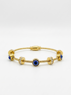 The Evil Eye Cable Bangle - 18K Gold Plated