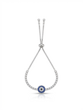 Silver Hexagonal Geometric Adjustable Bolo Bracelet