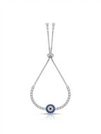 Silver Hexagonal Geometric Adjustable Bolo Bracelet