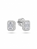 The Emerald-Cut Halo Studs