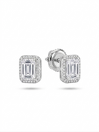 The Emerald-Cut Halo Studs