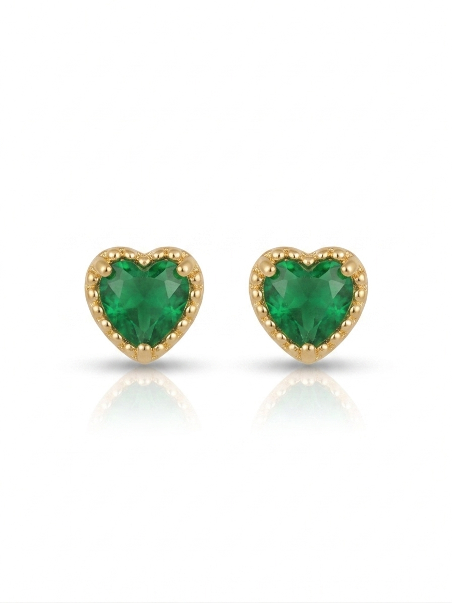 Vibrant Multi-Gemstone Heart Jewelry Set - 18K Gold Plated