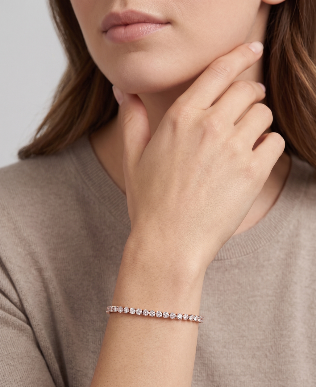 Rose Gold Sparkle Bolo Bracelet - 18K Gold Plated