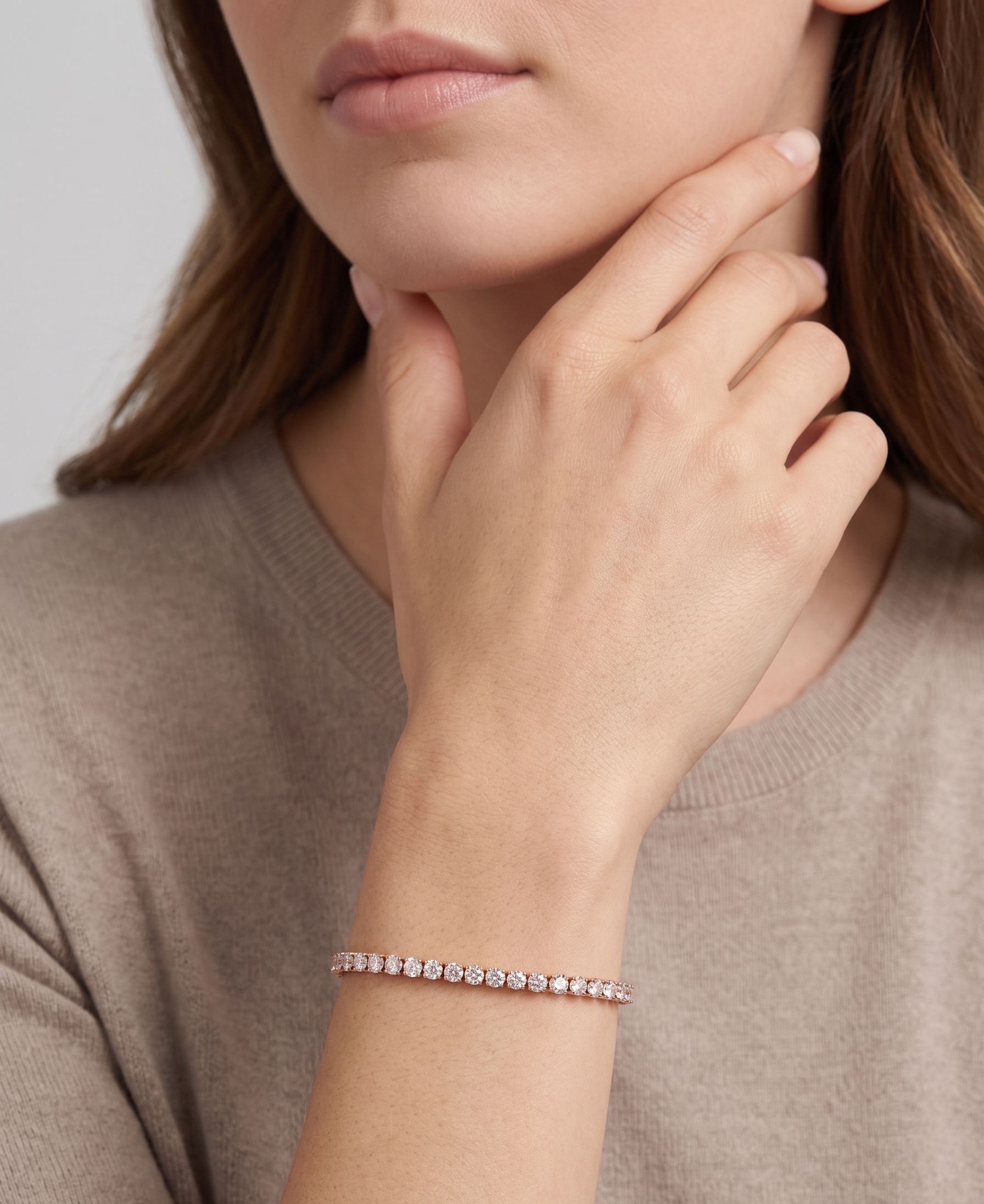 Rose Gold Sparkle Bolo Bracelet - 18K Gold Plated