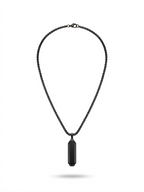 Matte Black Octagonal Pillar Necklace