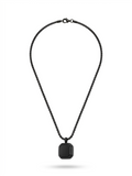 Matte Black Octagonal Onyx Pendant Necklace