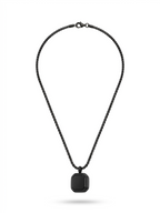 Matte Black Octagonal Onyx Pendant Necklace