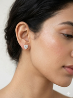 Heartfelt Solitaire Studs - 18K Gold Plated