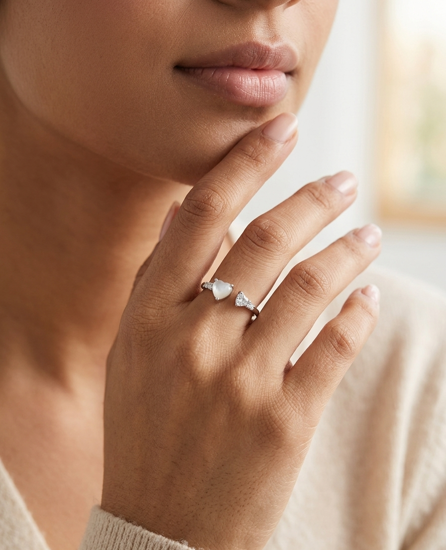 Dual-Band Intertwined Crystal Ring
