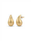 Brushed Dewdrop Studs - 18K Gold Plated