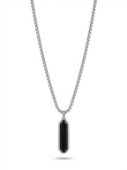Onyx Inlay Octagonal Bar Necklace