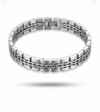 Silver-toned Intricate Link Watch Bracelet