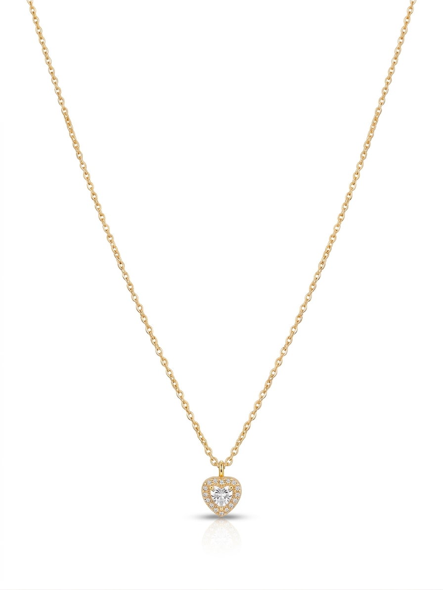 Eternal Heart Halo Gold Jewelry Set - 18K Gold Plated