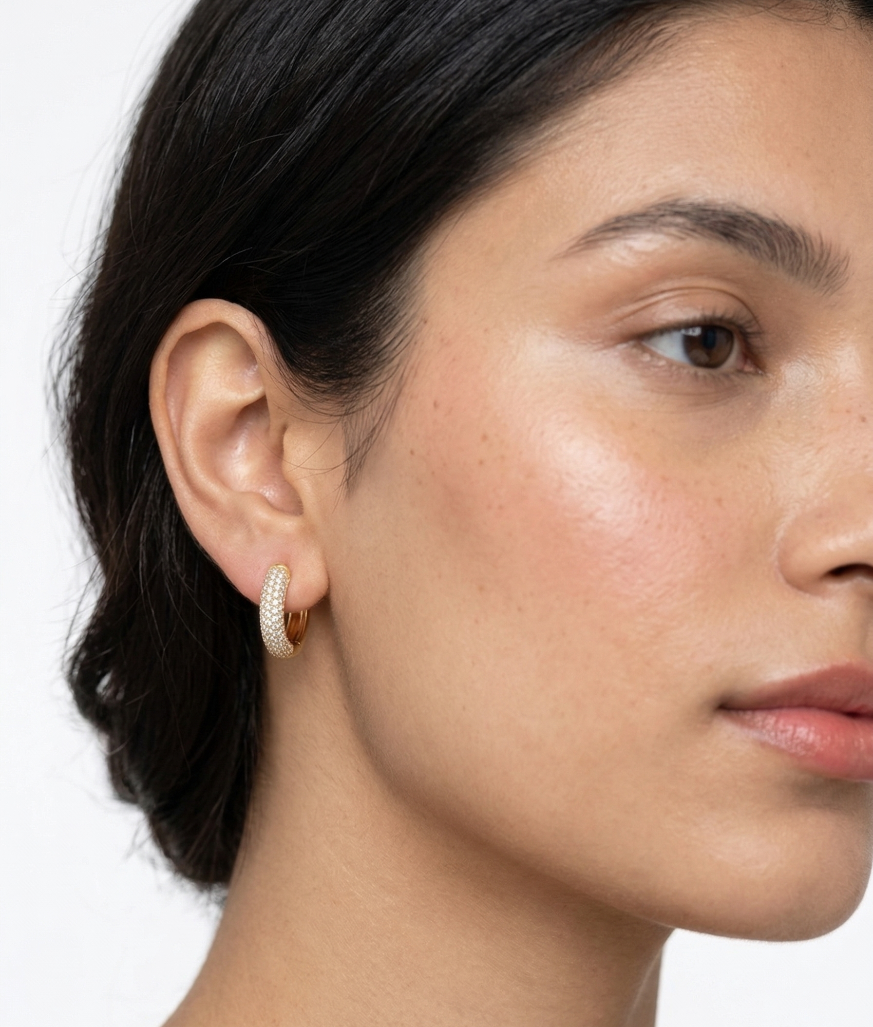 Pavé Dome Earrings - 18K Gold Plated