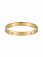 The Horizon Emerald-Cut Bangle - 18K Gold Plated