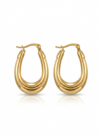 Anti Tarnish 18K Gold Plated  Gold Hoops earrings for women