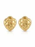 Anti Tarnish 18K Gold Plated Heart gold Studs for women.