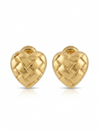 Anti Tarnish 18K Gold Plated Heart gold Studs for women.