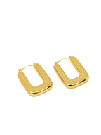 Sloane Rectangular U-Hoops - 18K Gold Plated