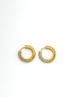 Pavé Dome Earrings - 18K Gold Plated