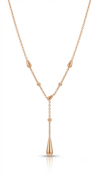 Lyra Teardrop Y-Necklace 18K gold plated pendant close-up