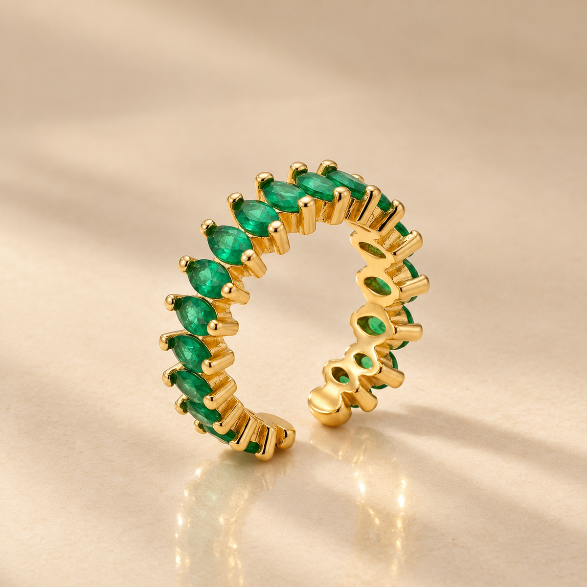 Marquise Emerald Adjustable Ring