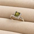 Olive Royale Halo Adjustable Ring