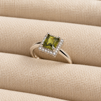 Olive Royale Halo Adjustable Ring