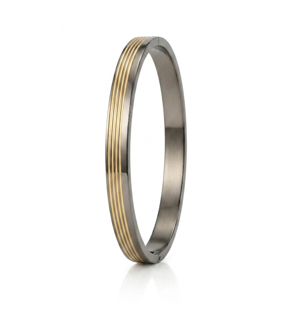Anti Tarnish 18K Gold Plated Stealth Link Men's Bracelet for Men.