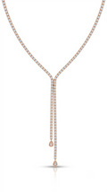 Celeste Diamond Lariat Tennis Necklace 18K gold plated with CZ stones