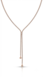 Celeste Diamond Lariat Tennis Necklace 18K gold plated with CZ stones