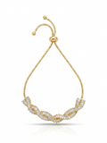 Anti Tarnish 18K Gold Plated  The Gold Twisted Baguette Ribbon Adjustable Bracelet for Women