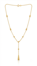 Lyra Teardrop Y-Necklace 18K gold plated pendant close-up