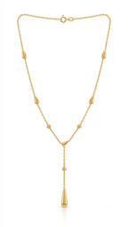 Lyra Teardrop Y-Necklace 18K gold plated pendant close-up