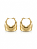 Anti Tarnish 18K Gold Plated The Sculpted U-Hoop Earrings for Women