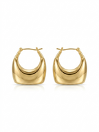 Anti Tarnish 18K Gold Plated The Sculpted U-Hoop Earrings for Women