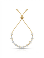 Anti Tarnish 18K Gold Plated  The Stella Diamond-Shape Adjustable Bolo Bracelet for Women