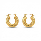 Athena Twisted Croissant Hoops - 18K Gold Plated