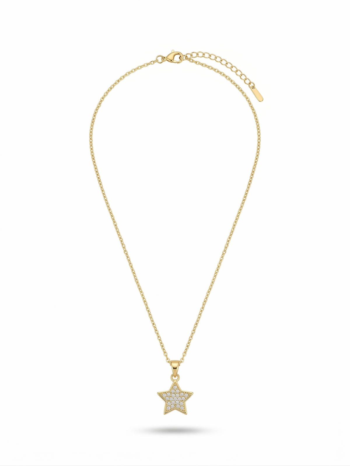 Anti-tarnish 18K gold-plated multi-color gemstone heart Y-necklace for women.